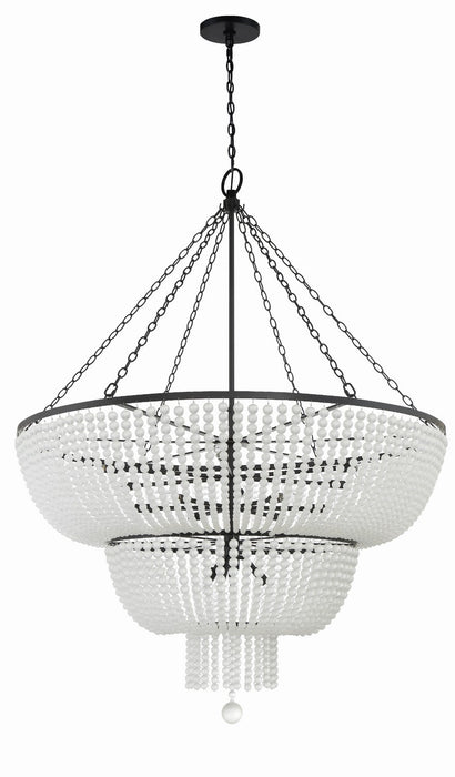 Crystorama 614-MK 15 Light Chandelier, Matte Black