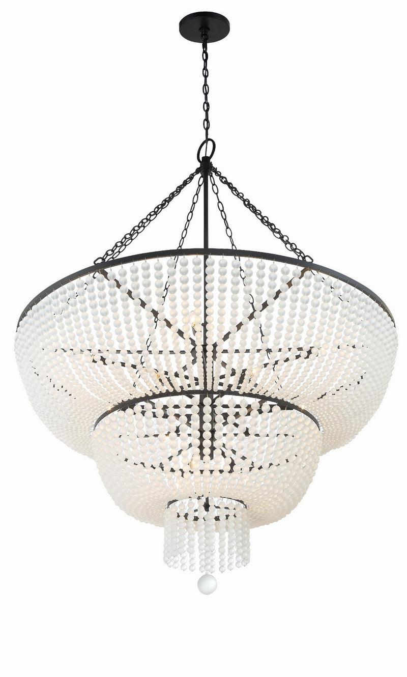 Crystorama 614-MK 15 Light Chandelier, Matte Black