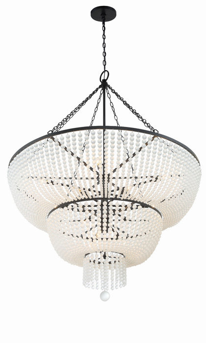 Crystorama 614-MK 15 Light Chandelier, Matte Black
