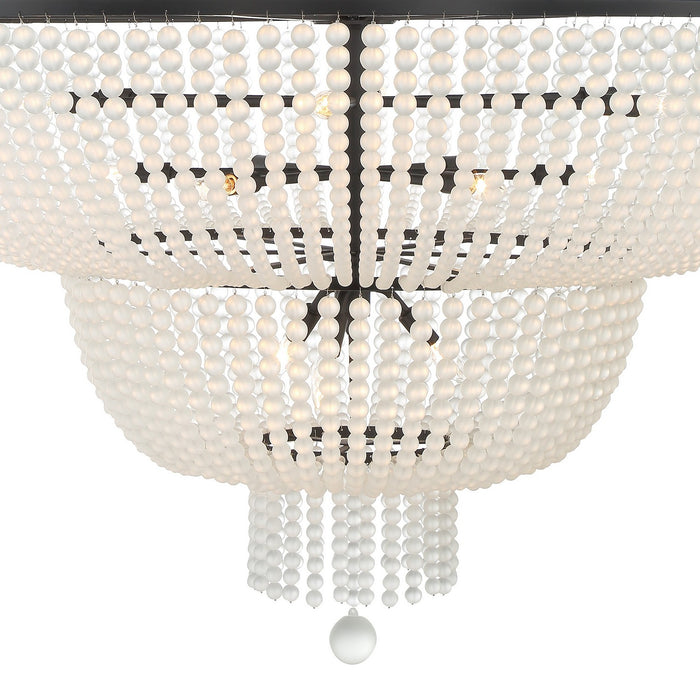 Crystorama 614-MK 15 Light Chandelier, Matte Black