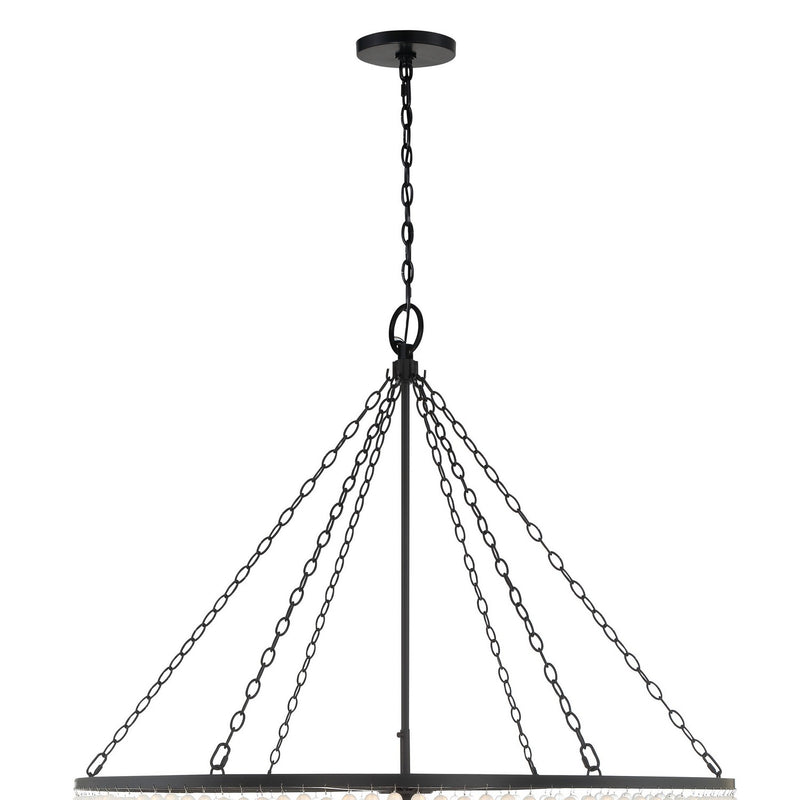 Crystorama 614-MK 15 Light Chandelier, Matte Black