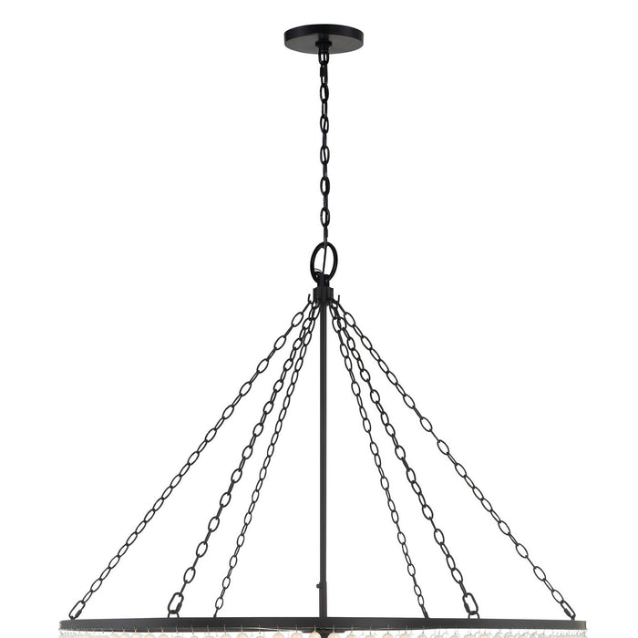 Crystorama 614-MK 15 Light Chandelier, Matte Black
