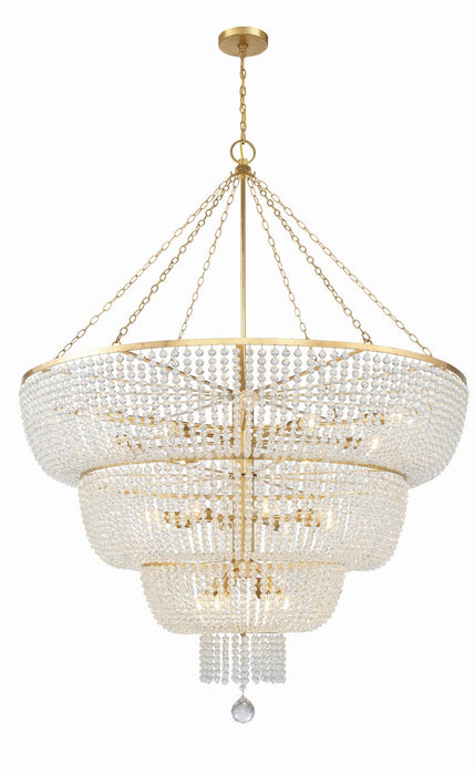 Crystorama 618-GA 24 Light Chandelier, Antique Gold