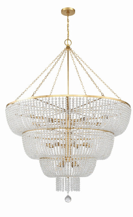 Crystorama 618-GA 24 Light Chandelier, Antique Gold