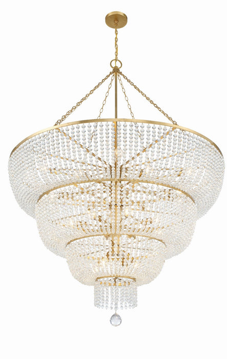 Crystorama 618-GA 24 Light Chandelier, Antique Gold