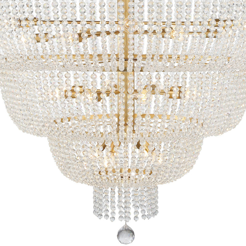Crystorama 618-GA 24 Light Chandelier, Antique Gold