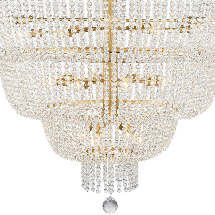 Crystorama 618-GA 24 Light Chandelier, Antique Gold