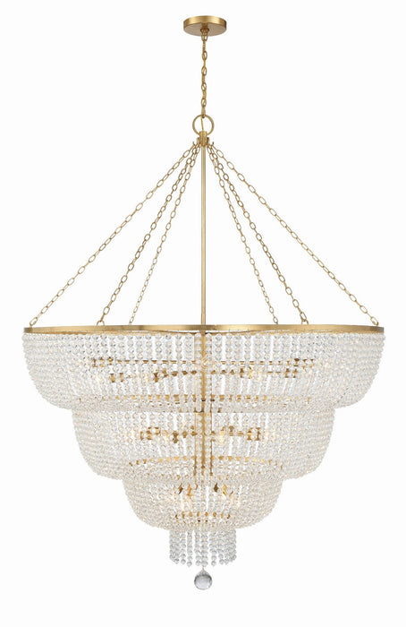 Crystorama 618-GA 24 Light Chandelier, Antique Gold