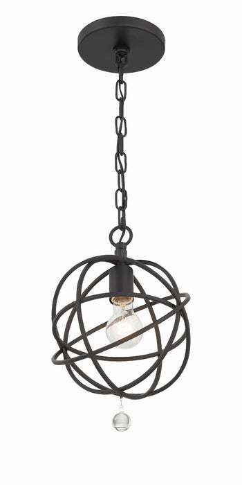 Crystorama 9220-BK One Light Pendant, Black