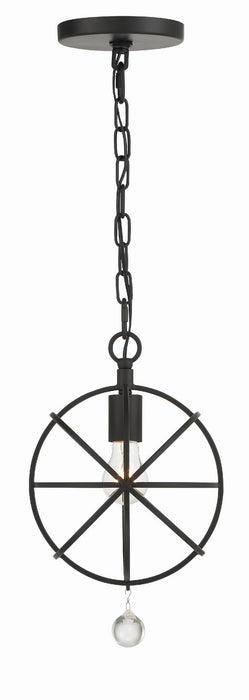 Crystorama 9220-BK One Light Pendant, Black