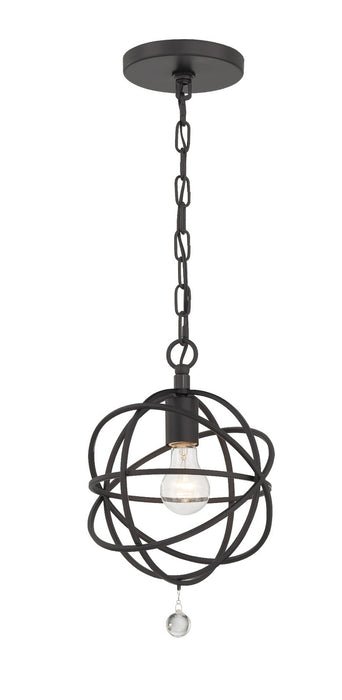 Crystorama 9220-BK One Light Pendant, Black