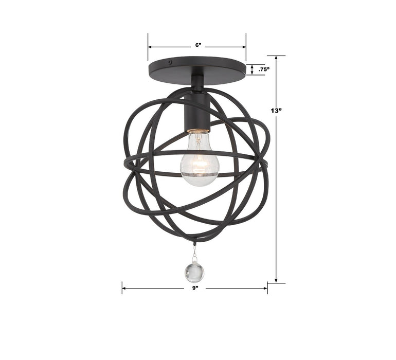 Crystorama 9220-BK_CEILING One Light Semi Flush Mount, Black