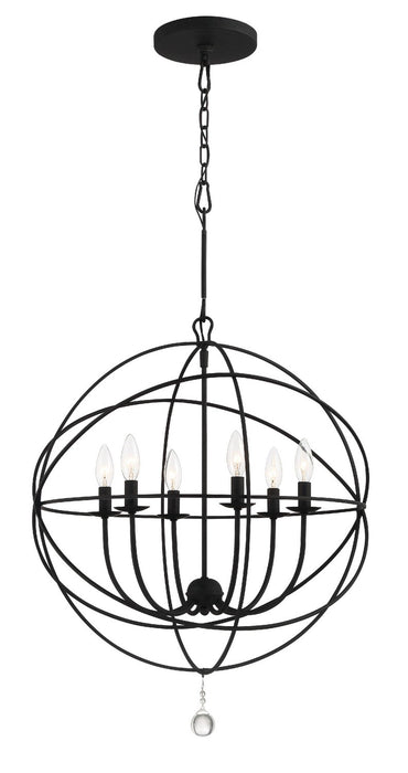 Crystorama 9228-BK Six Light Chandelier, Black