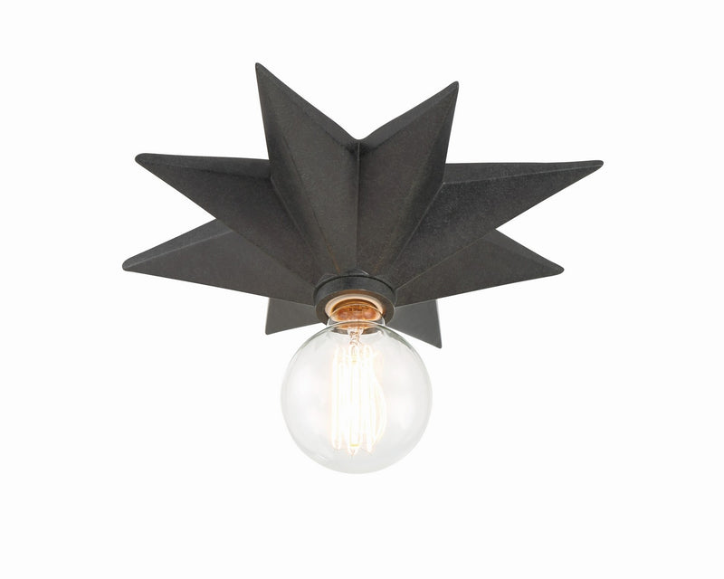 Crystorama 9230-BK One Light Flush Mount, Black