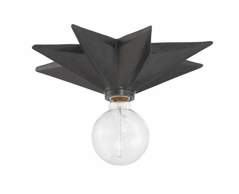 Crystorama 9230-BK One Light Flush Mount, Black