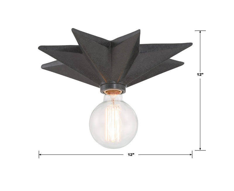 Crystorama 9230-BK One Light Flush Mount, Black