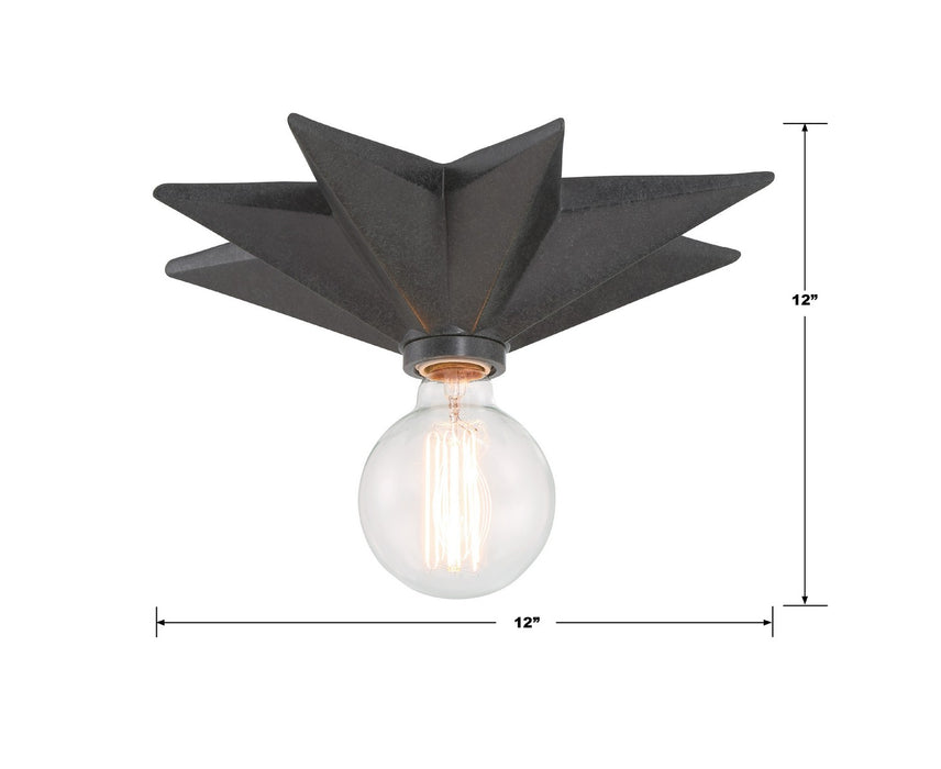 Crystorama 9230-BK One Light Flush Mount, Black