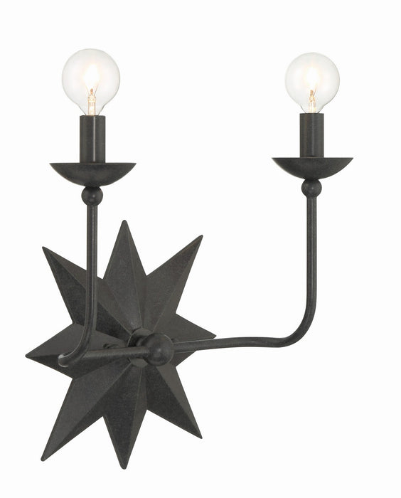 Crystorama 9232-BK Two Light Wall Sconce, Black