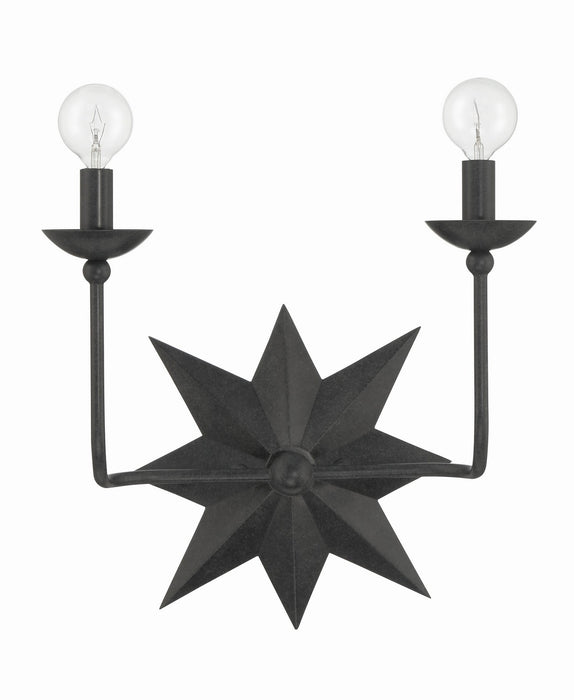 Crystorama 9232-BK Two Light Wall Sconce, Black