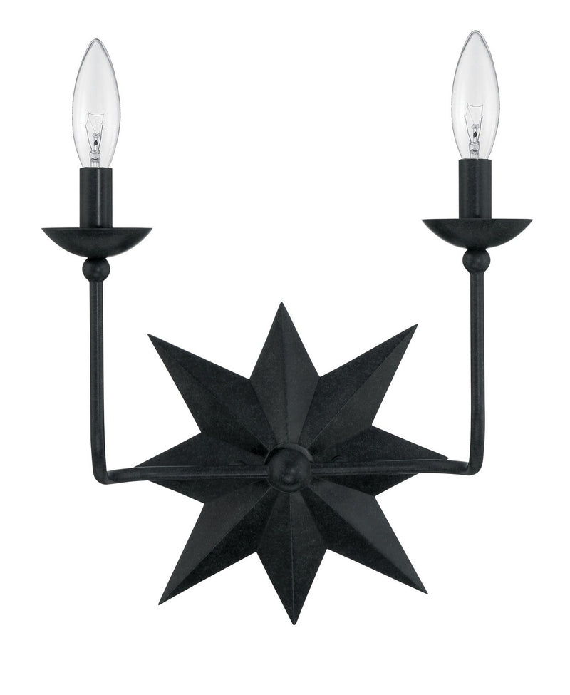 Crystorama 9232-BK Two Light Wall Sconce, Black