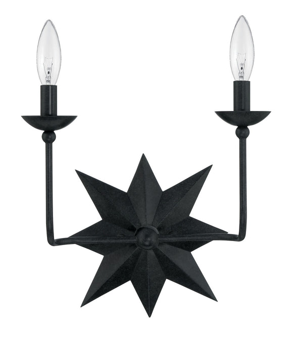 Crystorama 9232-BK Two Light Wall Sconce, Black