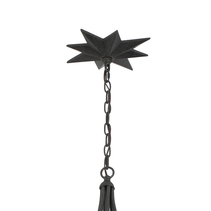 Crystorama 9236-BK Four Light Chandelier, Black