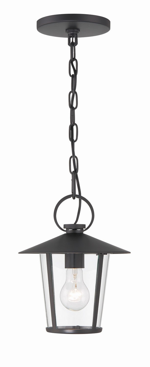 Crystorama AND-9203-CL-MK One Light Outdoor Chandelier, Matte Black