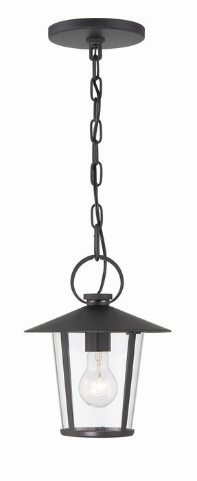 Crystorama AND-9203-CL-MK One Light Outdoor Chandelier, Matte Black