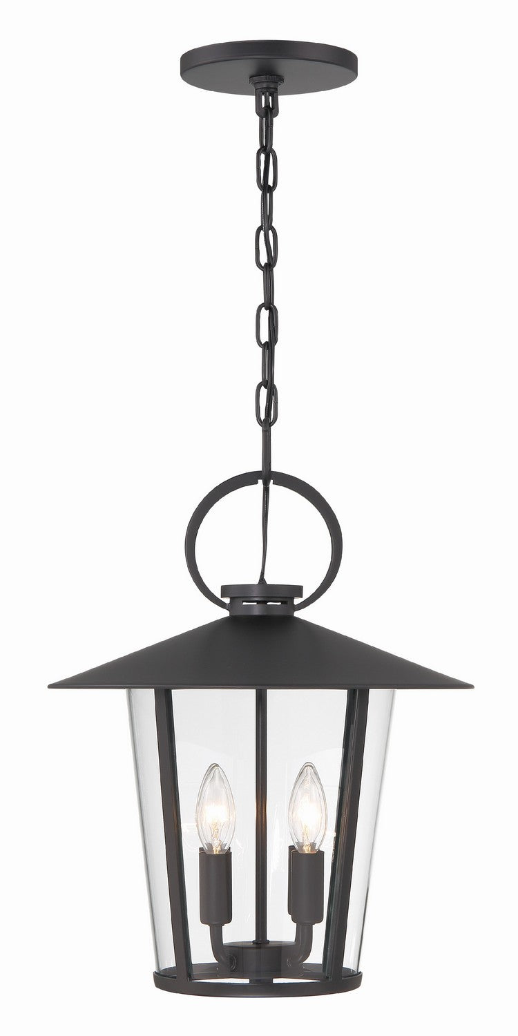 Crystorama AND-9204-CL-MK Four Light Outdoor Chandelier, Matte Black