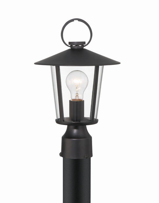Crystorama AND-9207-CL-MK One Light Outdoor Post Mount, Matte Black