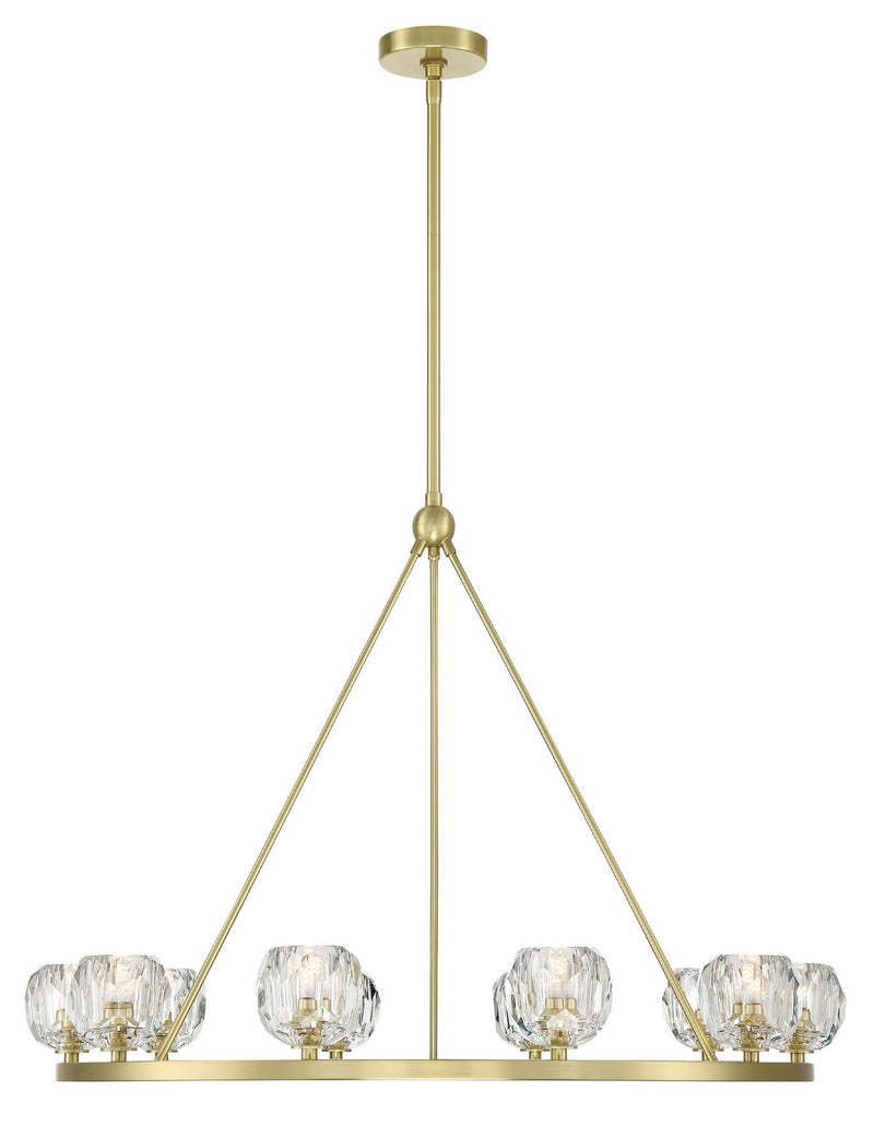 Crystorama ARA-10265-SB LED Chandelier, Soft Brass