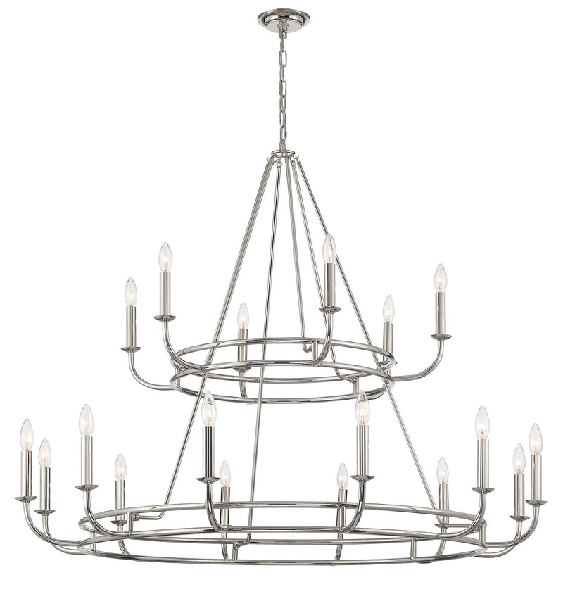 Crystorama BAI-A2109-PN 18 Light Chandelier, Polished Nickel