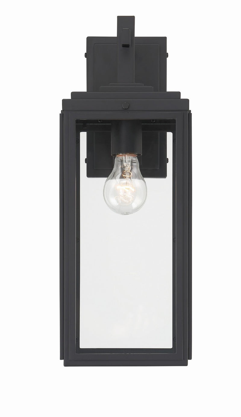 Crystorama BYR-80102-MK One Light Outdoor Wall Sconce, Matte Black
