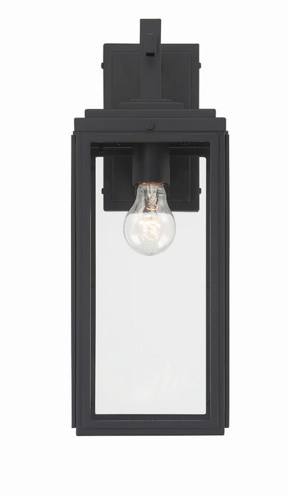 Crystorama BYR-80102-MK One Light Outdoor Wall Sconce, Matte Black