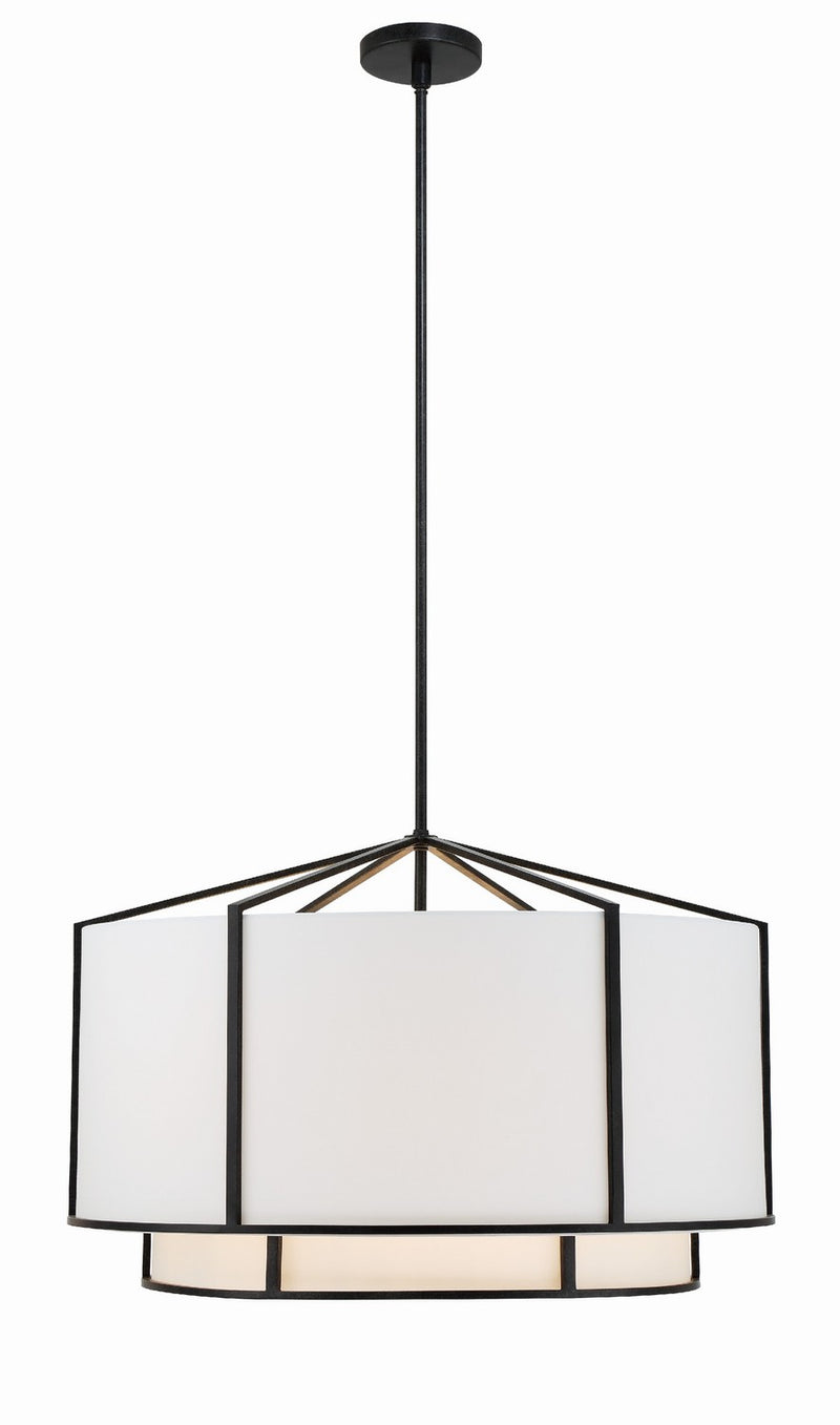 Crystorama CAR-9209-BK Six Light Chandelier, Black