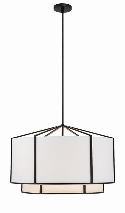 Crystorama CAR-9209-BK Six Light Chandelier, Black