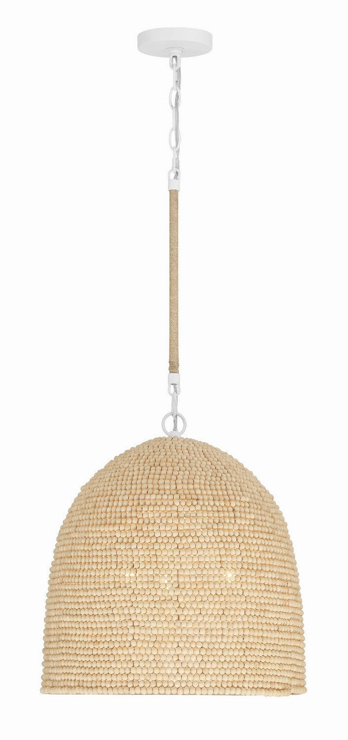 Crystorama JSP-10533-MT Three Light Pendant, Matte White
