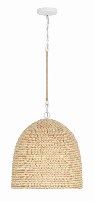 Crystorama JSP-10533-MT Three Light Pendant, Matte White