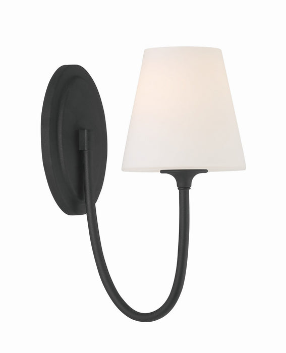 Crystorama JUN-10321-BF One Light Wall Sconce, Black Forged