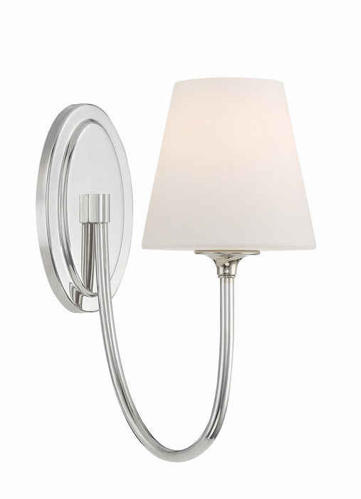 Crystorama JUN-10321-PN One Light Wall Sconce, Polished Nickel