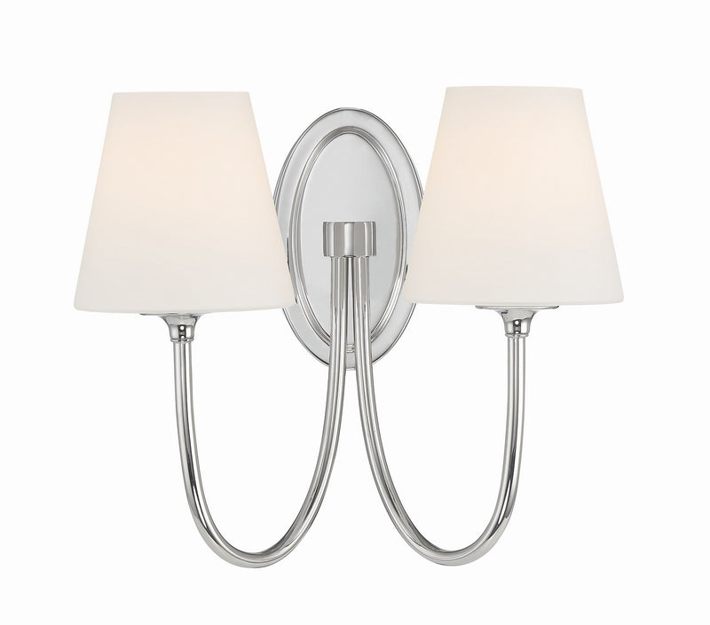 Crystorama JUN-10322-PN Two Light Wall Sconce, Polished Nickel