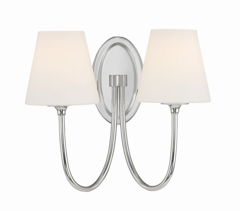 Crystorama JUN-10322-PN Two Light Wall Sconce, Polished Nickel