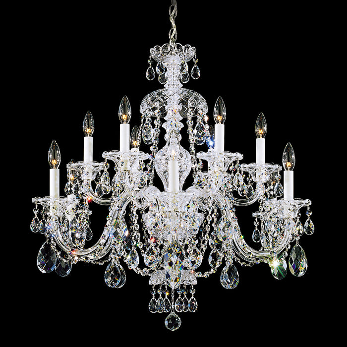 Schonbek 3601-40S 12 Light Chandelier, Silver