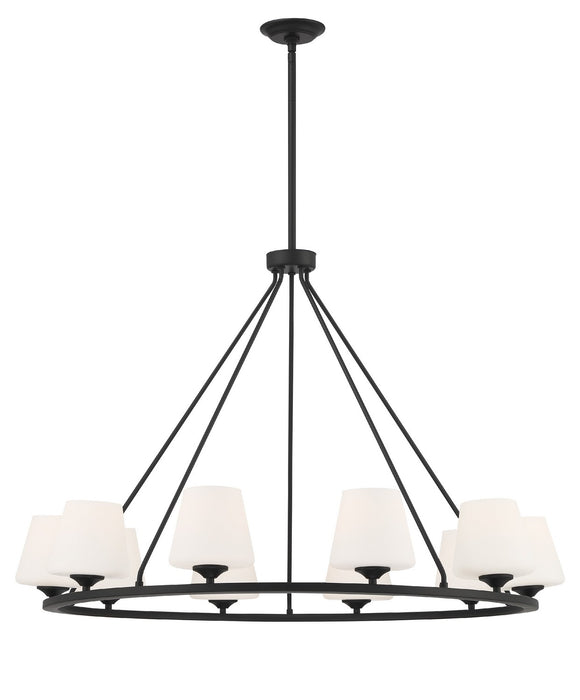 Crystorama KEE-A3009-MK Ten Light Chandelier, Matte Black
