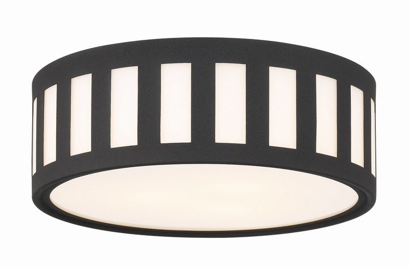 Crystorama KEN-2203-BF Three Light Flush Mount, Black Forged