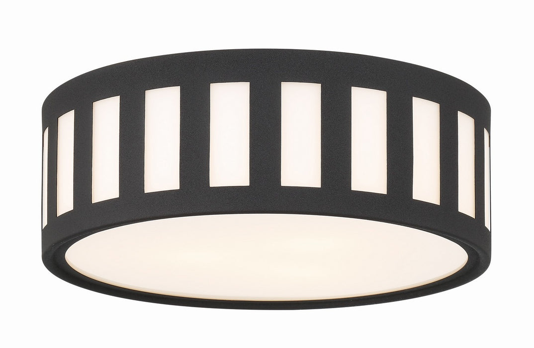 Crystorama KEN-2203-BF Three Light Flush Mount, Black Forged