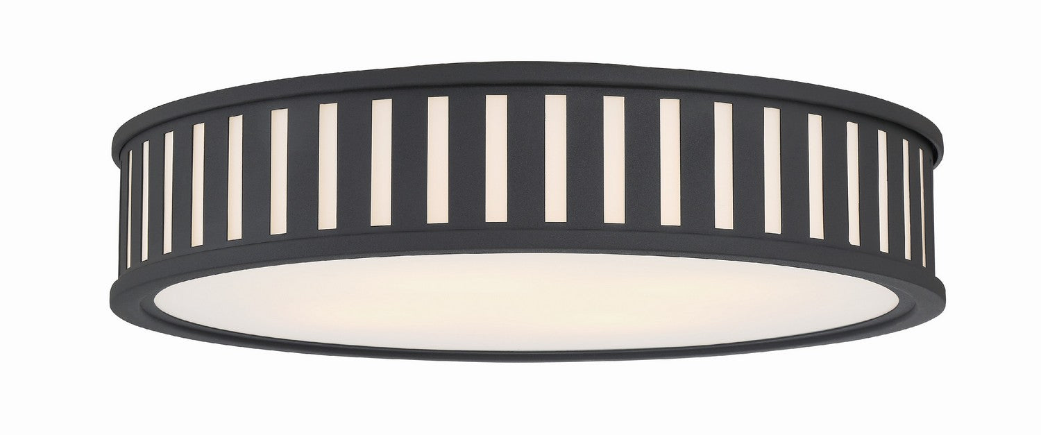 Crystorama KEN-8305-BF Four Light Flush Mount, Black Forged