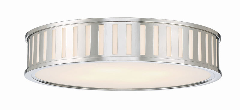Crystorama KEN-8305-PN Four Light Flush Mount, Polished Nickel