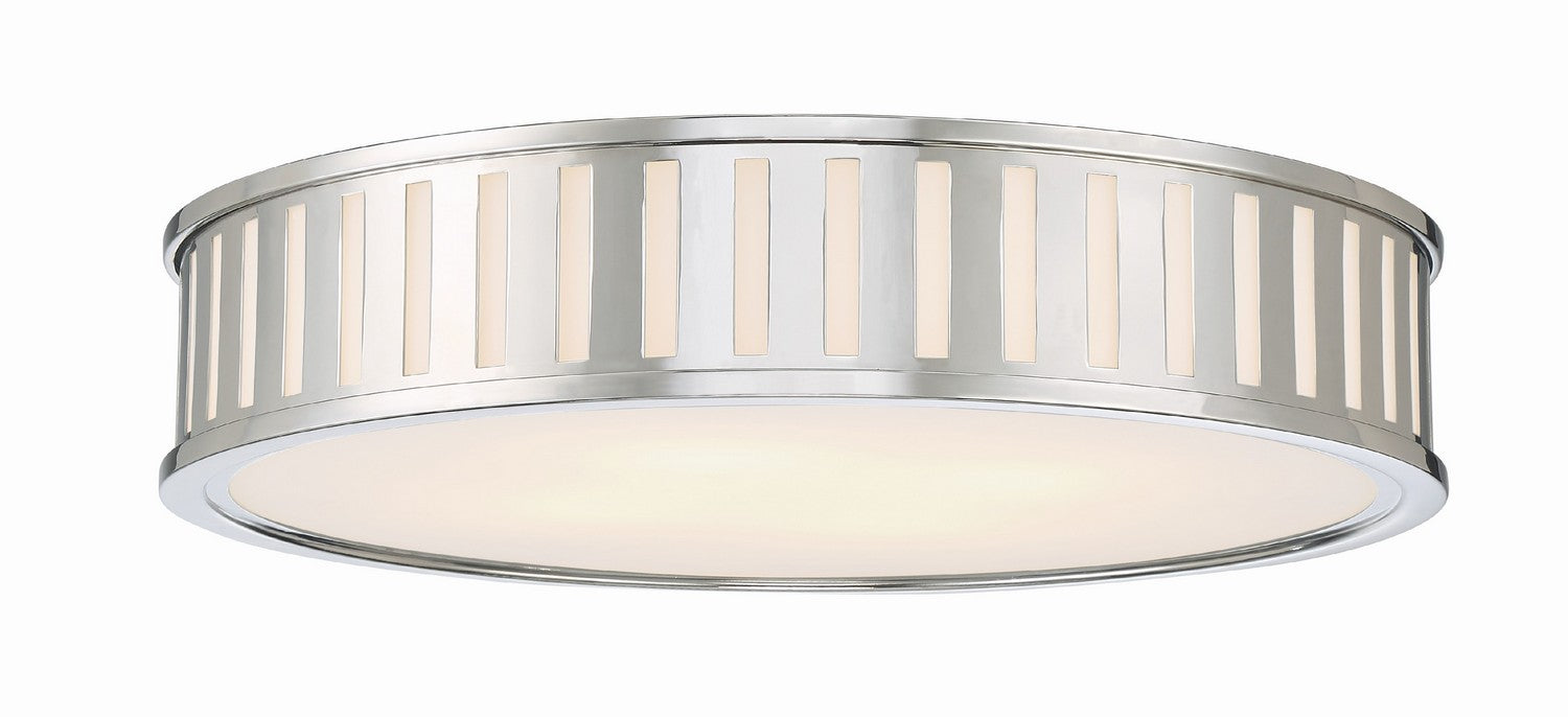 Crystorama KEN-8305-PN Four Light Flush Mount, Polished Nickel