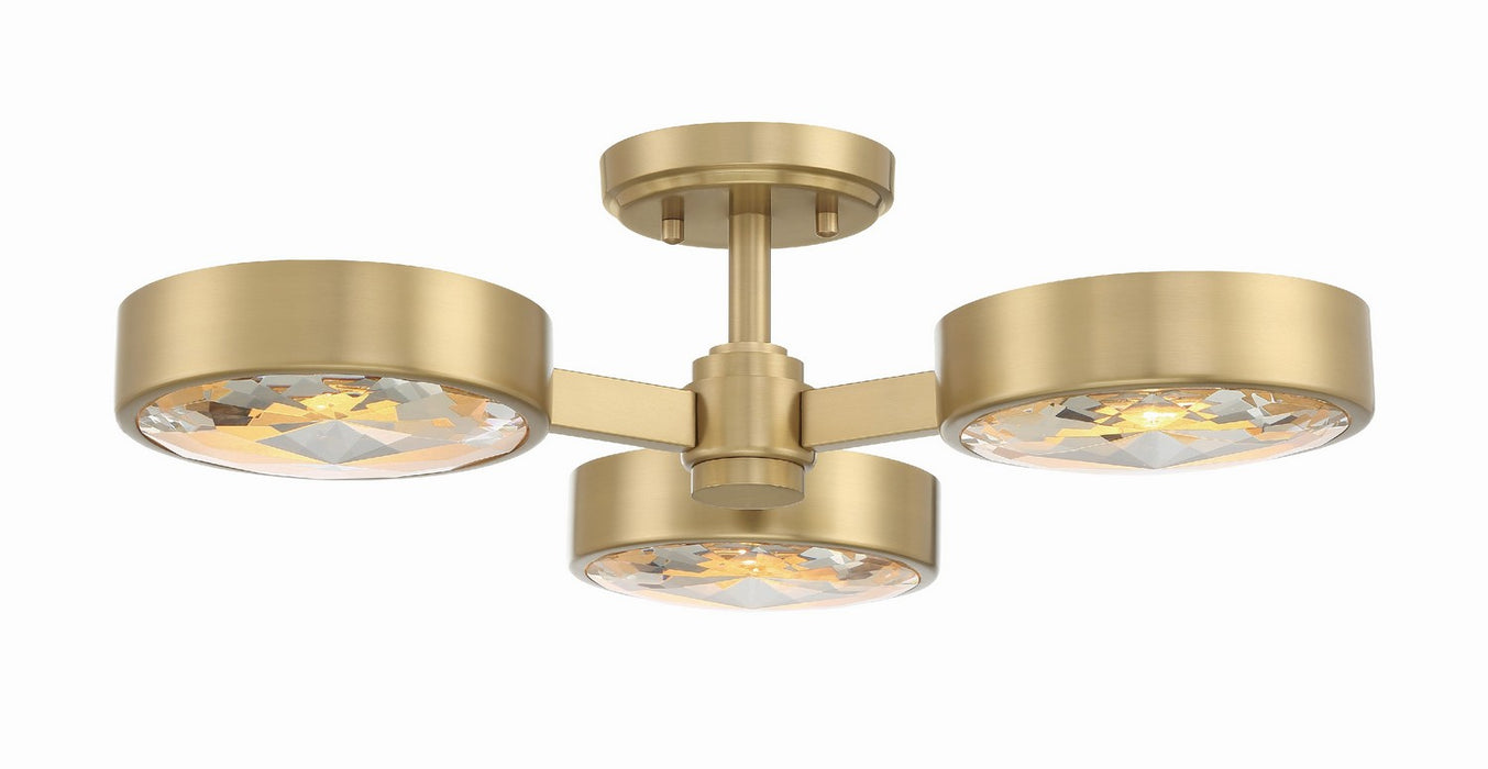 Crystorama ORS-733-MG Three Light Semi Flush Mount, Modern Gold